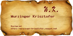 Wurzinger Krisztofer névjegykártya
